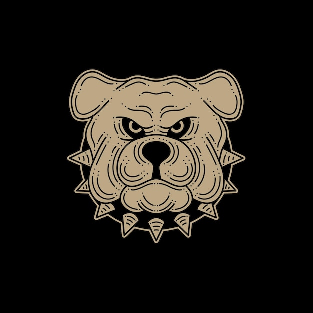 Bulldog head drawing illustration