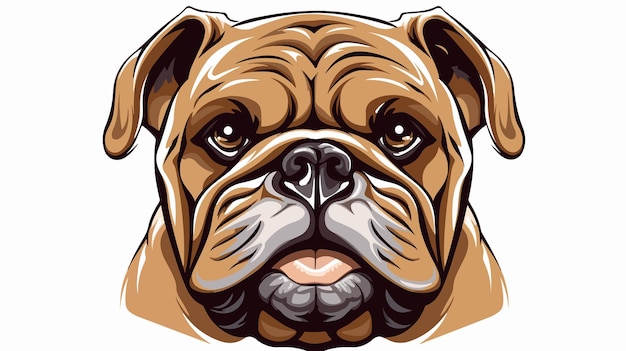 Vector bulldog head illustration on white background