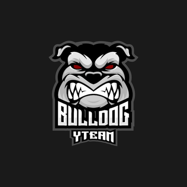 bulldog head logo design line art