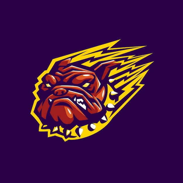 BULLDOG HEAD MASCOT ESPORT LOGO SPORT