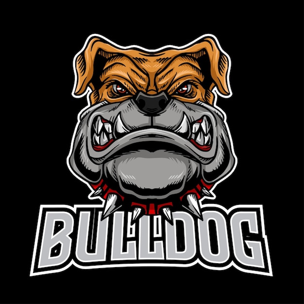 Bulldog Head Mascot Logo Illustration