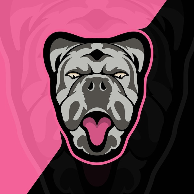 Bulldog head vector mascot illustration