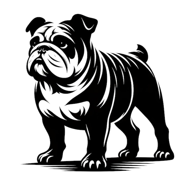 Bulldog lap dog breed face head isolated pet animal