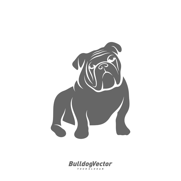 Bulldog logo design vector template Silhouette of Bulldog design illustration