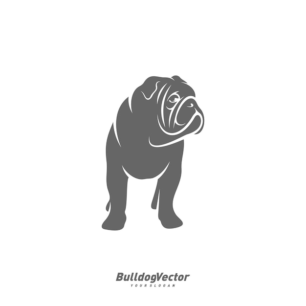 Bulldog logo design vector template Silhouette of Bulldog design illustration