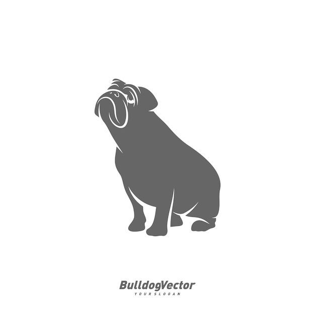 Bulldog logo design vector template Silhouette of Bulldog design illustration