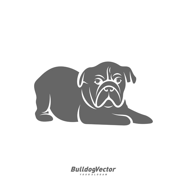 Bulldog logo design vector template Silhouette of Bulldog design illustration