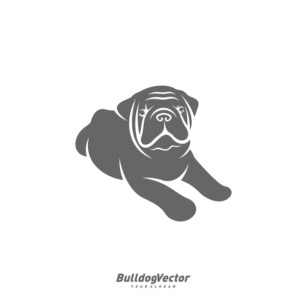 Bulldog logo design vector template Silhouette of Bulldog design illustration