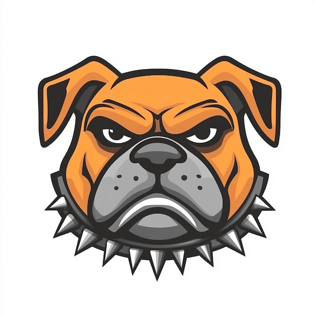 Bulldog Mascot Head Cartoon Style