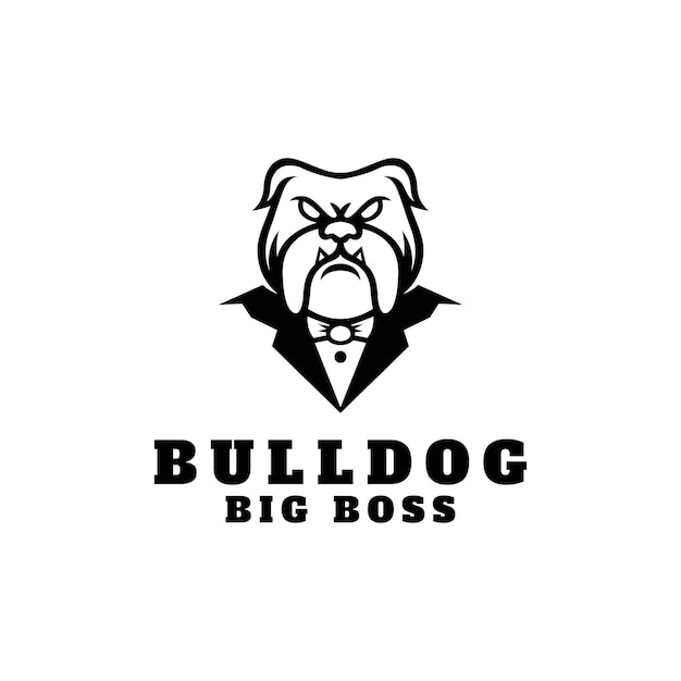 bulldog silhouette icon logo design