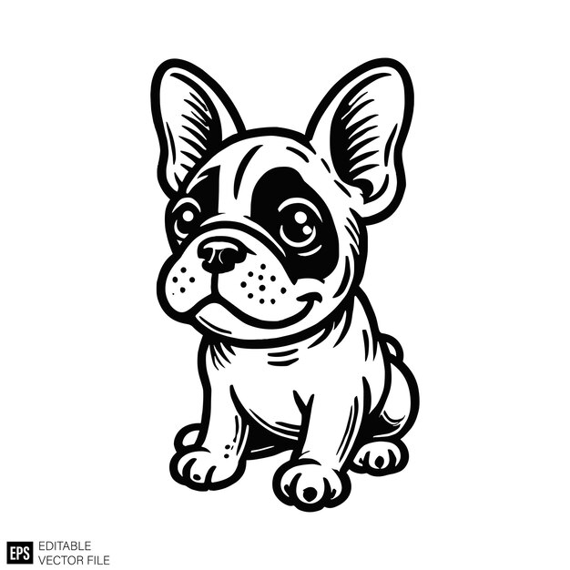 Vector bulldog vector illustration graphic design template black and white