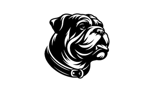 A Bulldog vector silhouette A Bulldog face vector silhouette