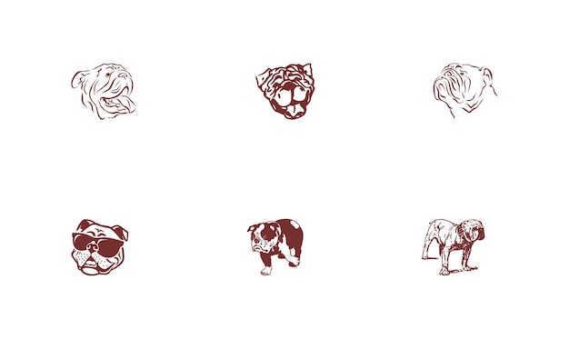 Bulldog Vectors Icon Set