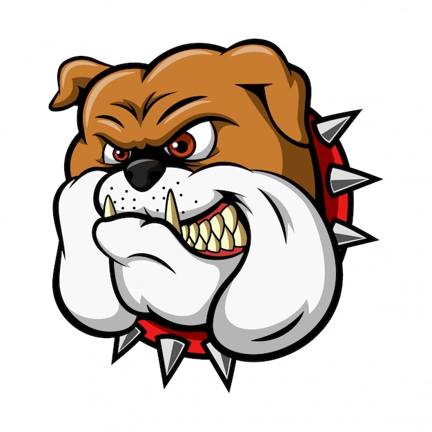 Bulldog wild animal head mascot illustration