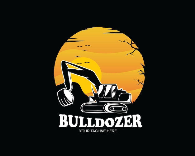 Bulldozer or building silhouette in the forest