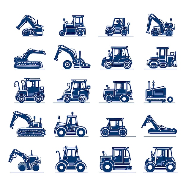 bulldozer silhouette vector white background illustration