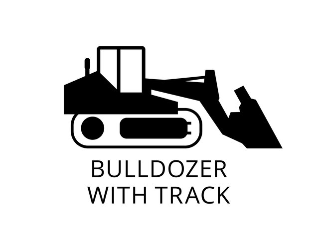 Bulldozer truck vehicles isolated vector Silhouettes