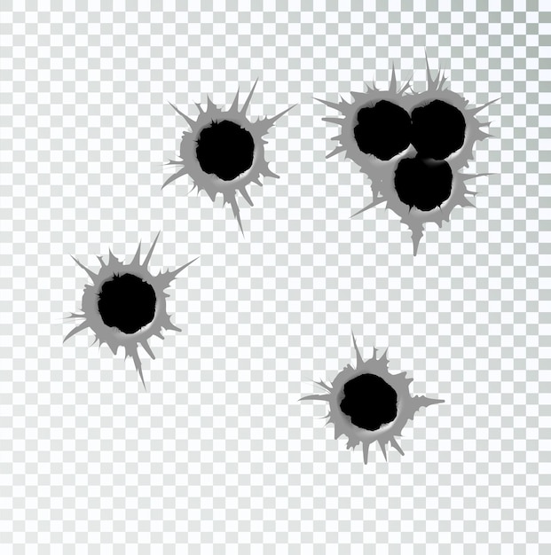 Bullet holes easy to place on different color or background vector