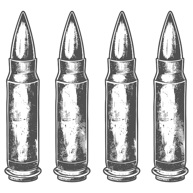 bullets full with old engraving style