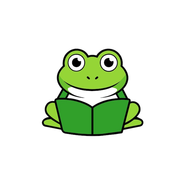 Bullfrog frog learns icon vector illustration