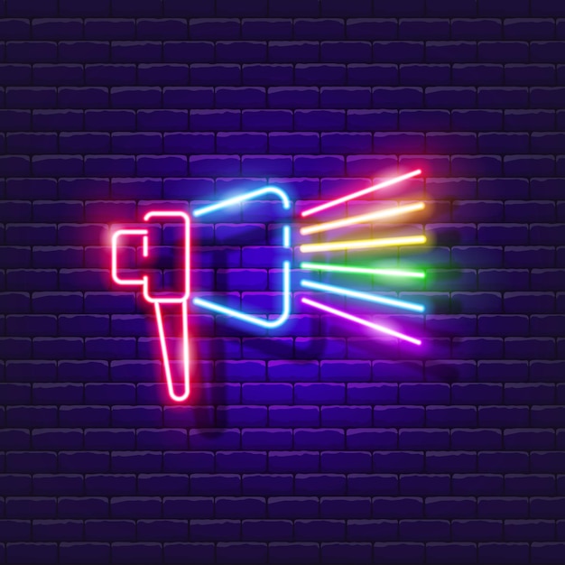 A bullhorn neon sign for Gay Pride