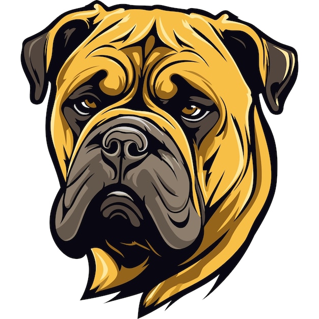 Bullmastiff Dog Portrait with Intense Look