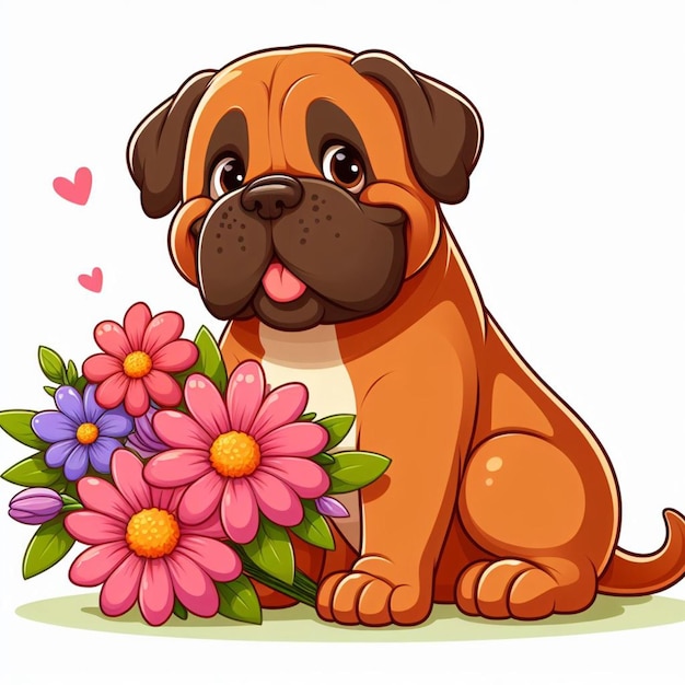 Bullmastiff dog Vector Cartoon illustration