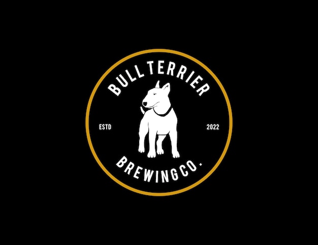 Bullterrier dog logo for brewery company