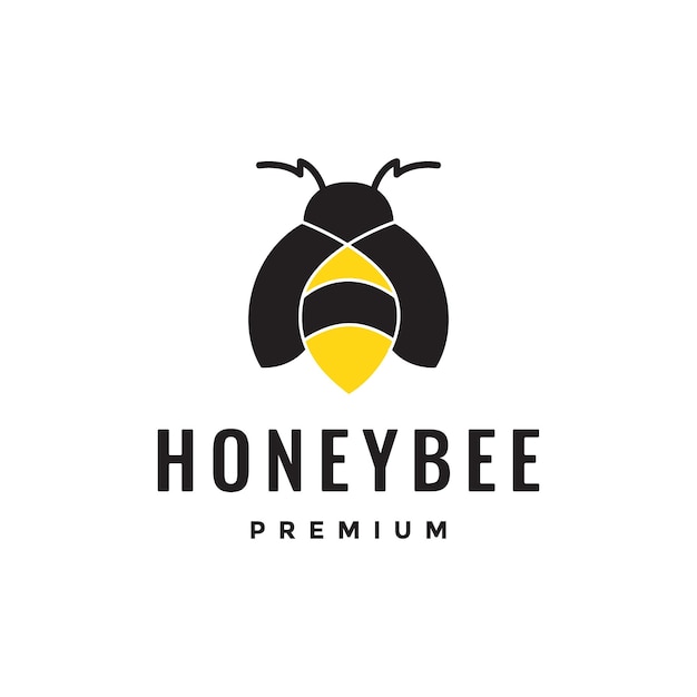 Bumblebee insect honey bee animal modern minimal colored logo design vector