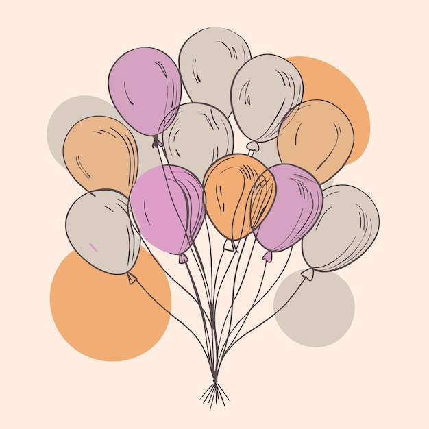 Vector a bunch of balloons vector illustration