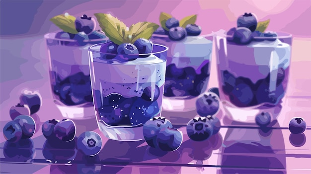 Vector a bunch of blueberries with a number 5 on them