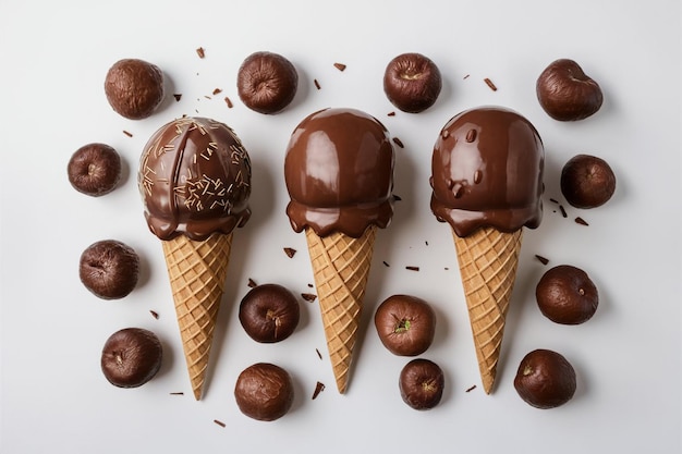 a bunch of chocolate covered chocolates are on a table