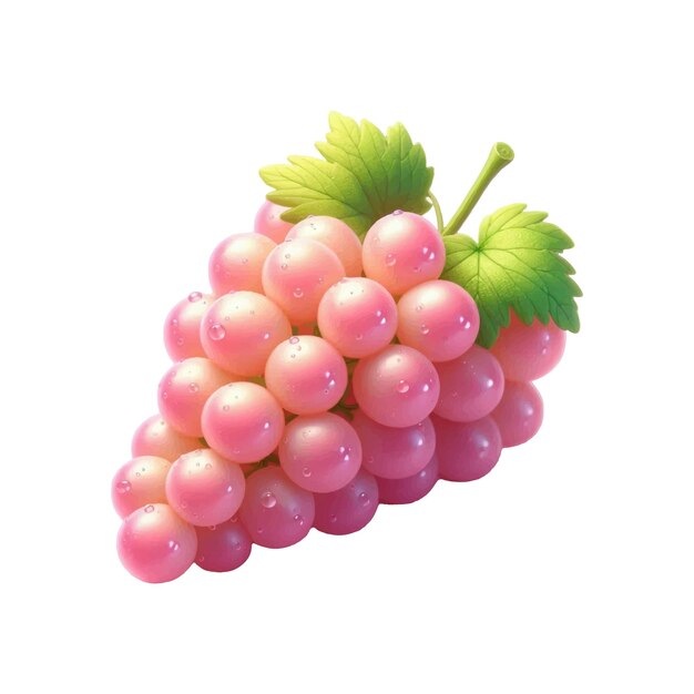 Vector a bunch of grapes with a green leaf on the top