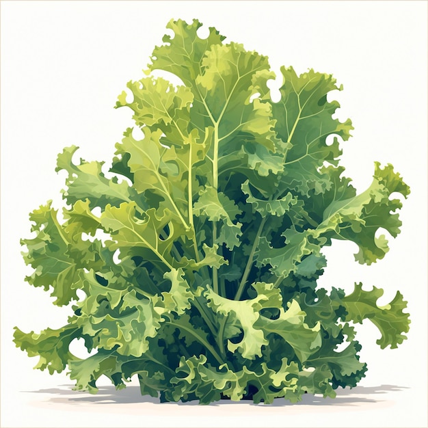 Bunch of Kale Leaves with Curly Edges