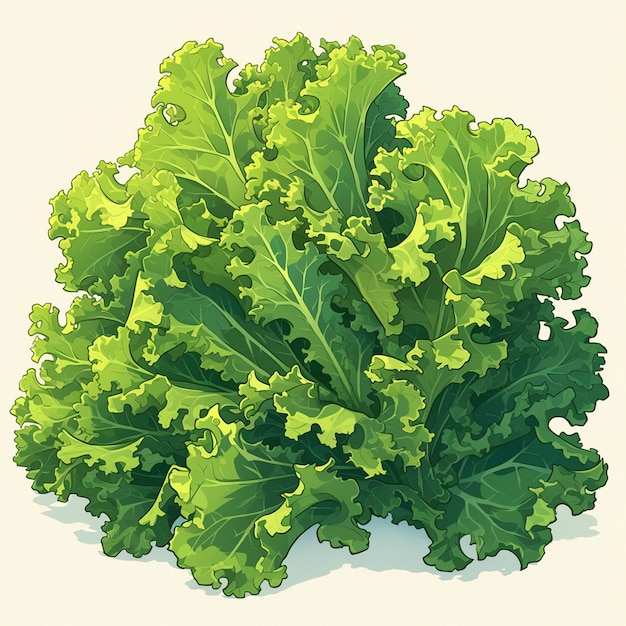 Bunch of Kale Leaves with Curly Edges