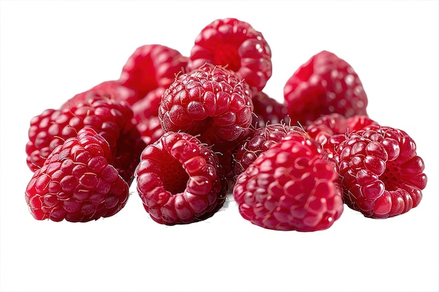 Vector a bunch of raspberries that are on a white background