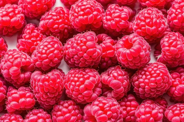 Vector a bunch of raspberries with a heart in the background