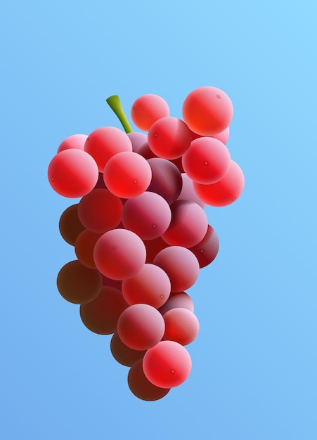 Bunch of red grapes Vector illustration Sketch for creativity