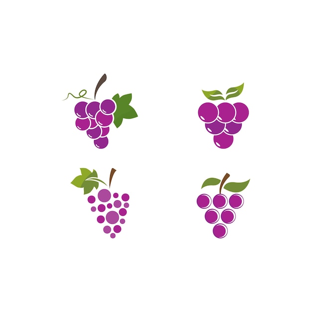 Bunch of wine grapes with leaf icon