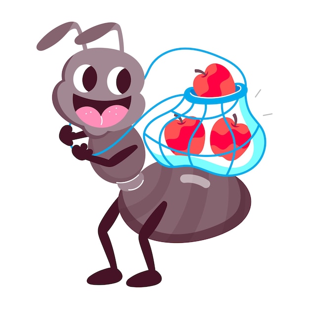 Vector bundle of ant mascot flat stickers