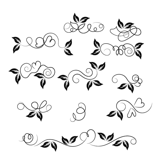 Bundle of elegant ornamental borders frames