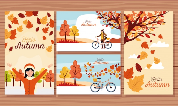 Bundle of hello autumn season scenes