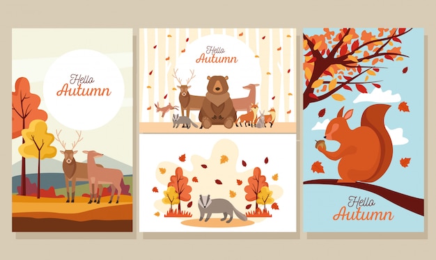 Bundle of hello autumn season scenes