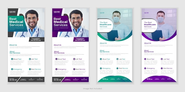 Bundle Medical RollUp Or Dl Flyer And Rack Card Design Creative Flyer Set Corporate Branding