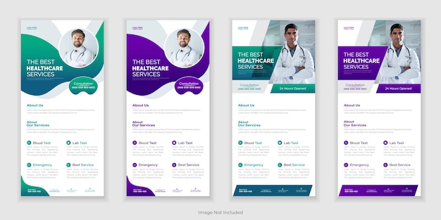 Bundle Medical RollUp Or Dl Flyer And Rack Card Design Creative Flyer Set Corporate Branding