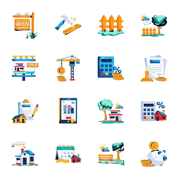 Bundle of Property Flat Icons