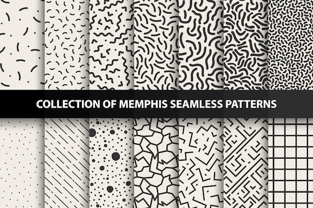 Bundle of seamless patterns Fashion 8090s You can find seamless backgrounds in swatches panel