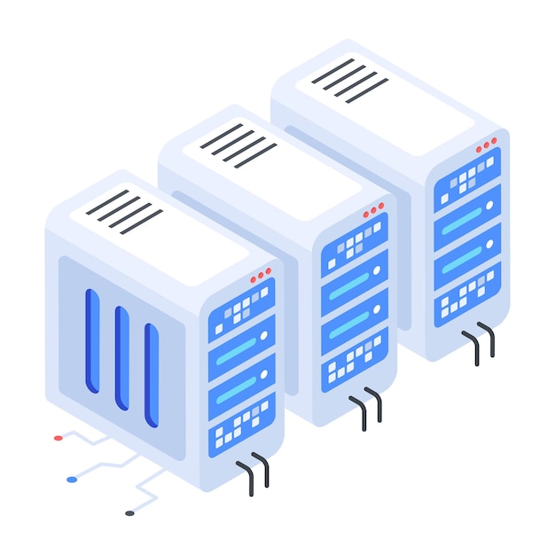 Bundle of Server Storage Isometric Icons