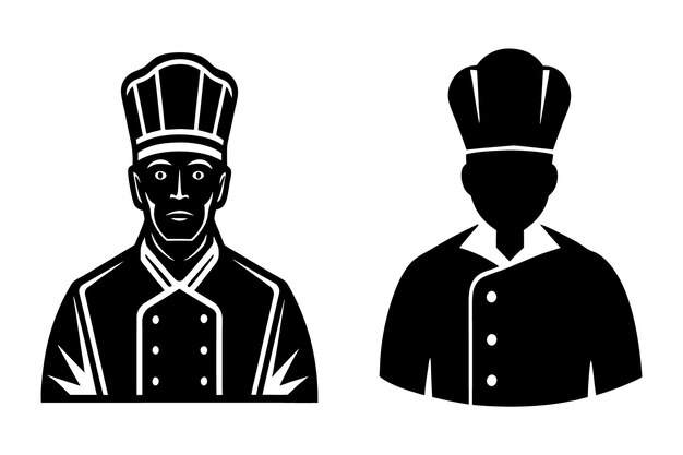 Vector bundle set of chef vector cutout silhouette illustration