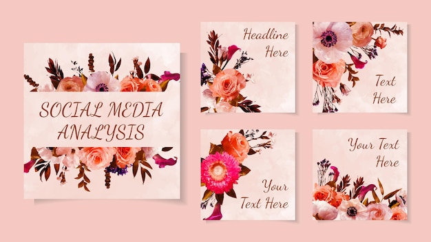 Bundle Story Kit Set of Social Media Instagram Floral Flowers Stories